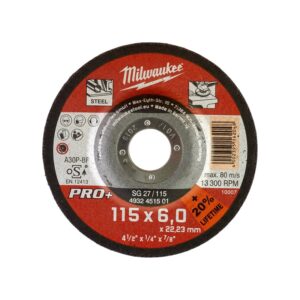 Dischi Smeriglio Ferro 115mm X 6mm MILWAUKEE