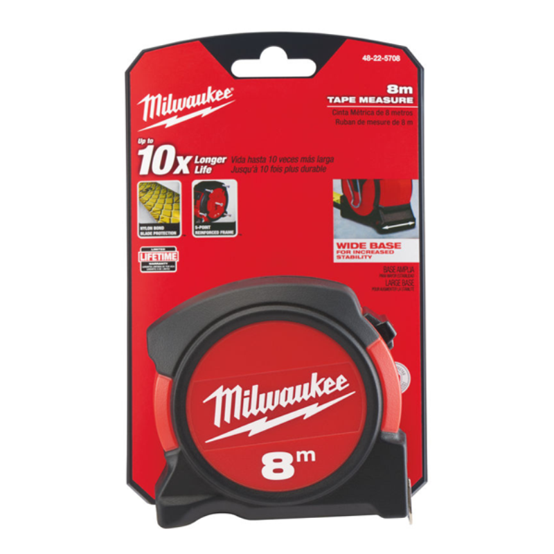 Flessometro 8 MT. MILWAUKEE mm.27 CS