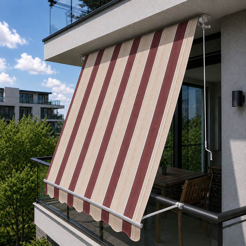 tenda da sole a caduta con mantovana color beige bordeaux 300x250