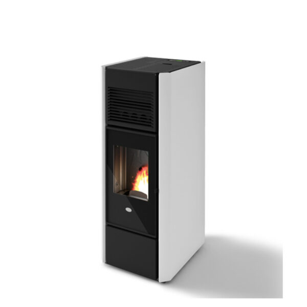 EVA.901646800-STUFA-A-PELLET-EVA-CALOR-INES-BIANCA-CANALIZZABILE-15KW-mm.466x555x1159-KG.122-X-320-M3