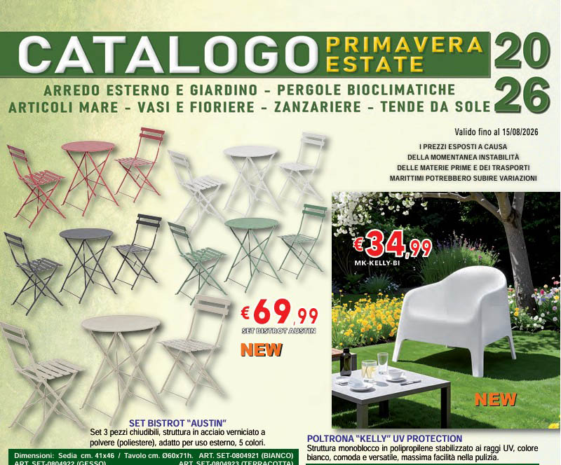catalogo estate 2026 arredo da esterno