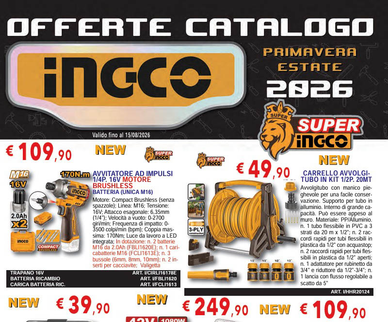 catalogo estate 2026 attrezzi ingco