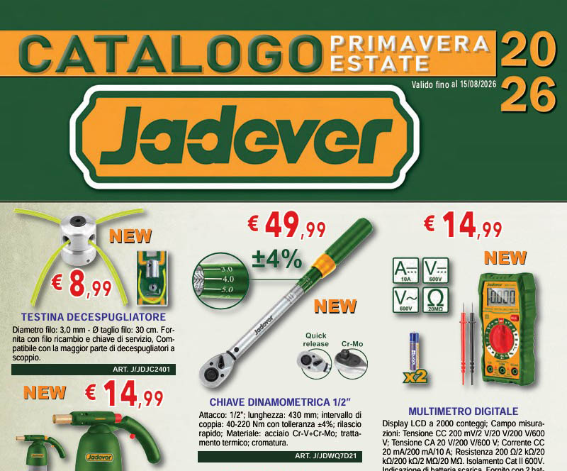 catalogo estate 2026 attrezzi jadaver