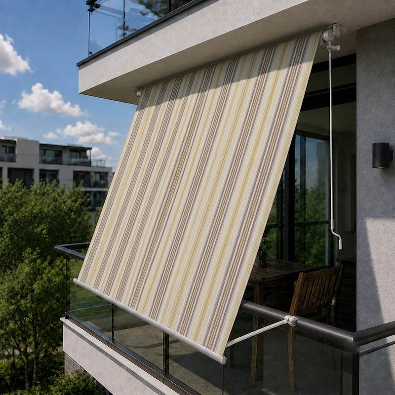 tenda da sole a caduta color marrone beige 300x250